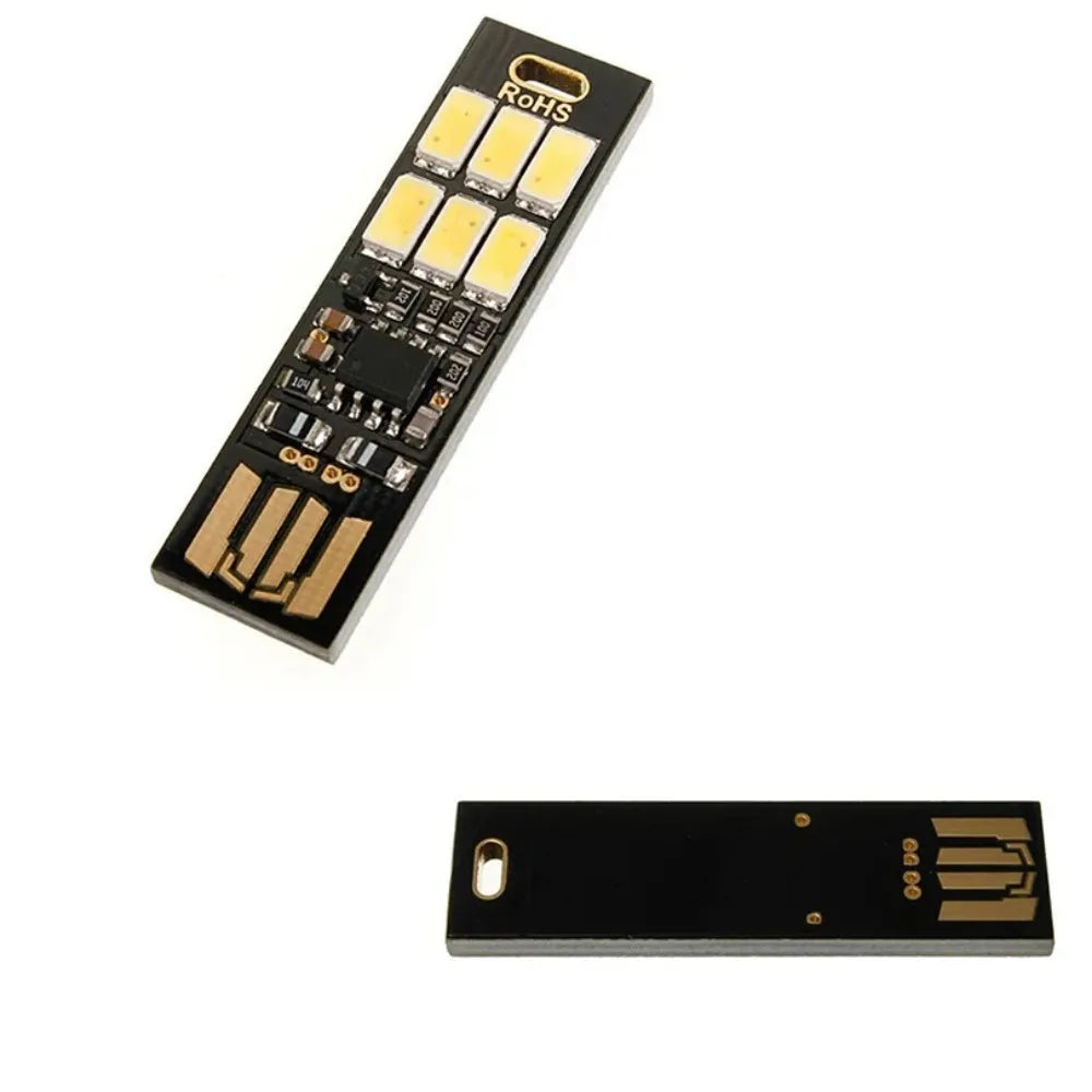 Mini Pocket Keychain Reading Night Lamp Dimmable SMD5730 USB Book Light Touch Control 6 leds Light For Laptop PC Power Bank