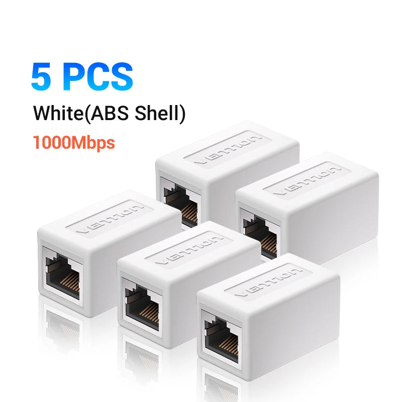 Vention RJ45 Connector Cat7/6/5e Ethernet Adapter Female to Female 8P8C Patch Network Extender Extension Wire for Ethernet Cable