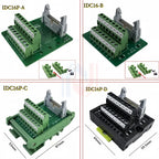 IDC16 IDC 16 Pin Male Connector to 16P Terminal Block Breakout Board Adapter PLC Relay Terminals DIN Rail Mounting