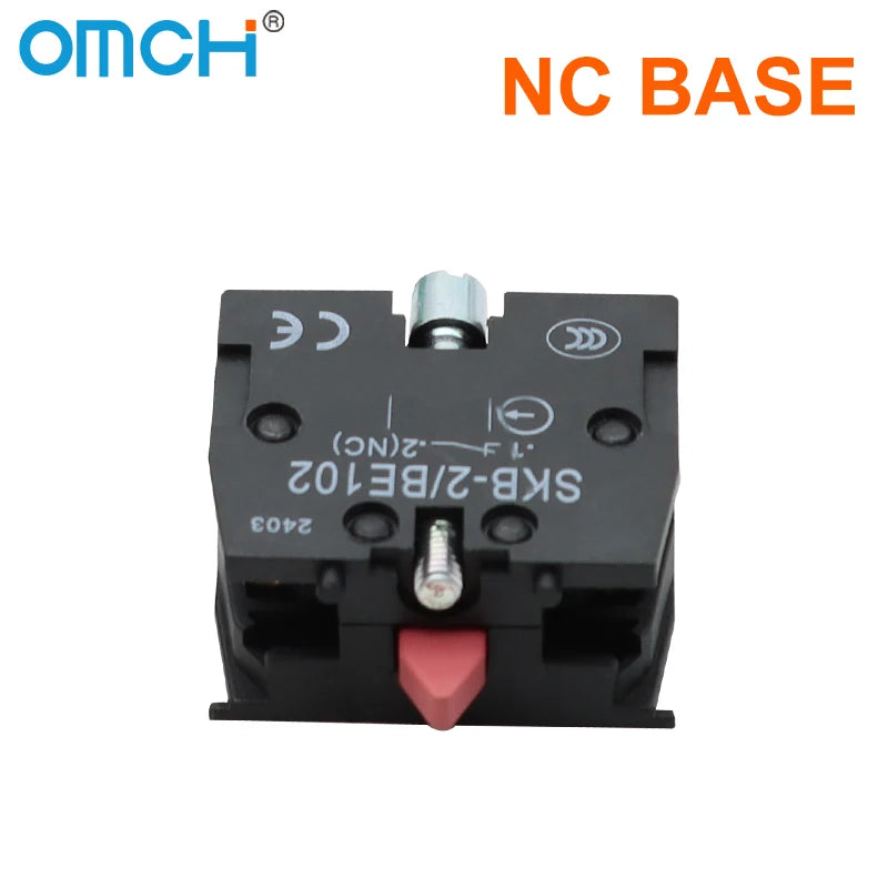 OMCH Button Switch Self Reset SKB2 Small Mushroom Head Emergency Stop 22mm Knob Key Start Inching Power On