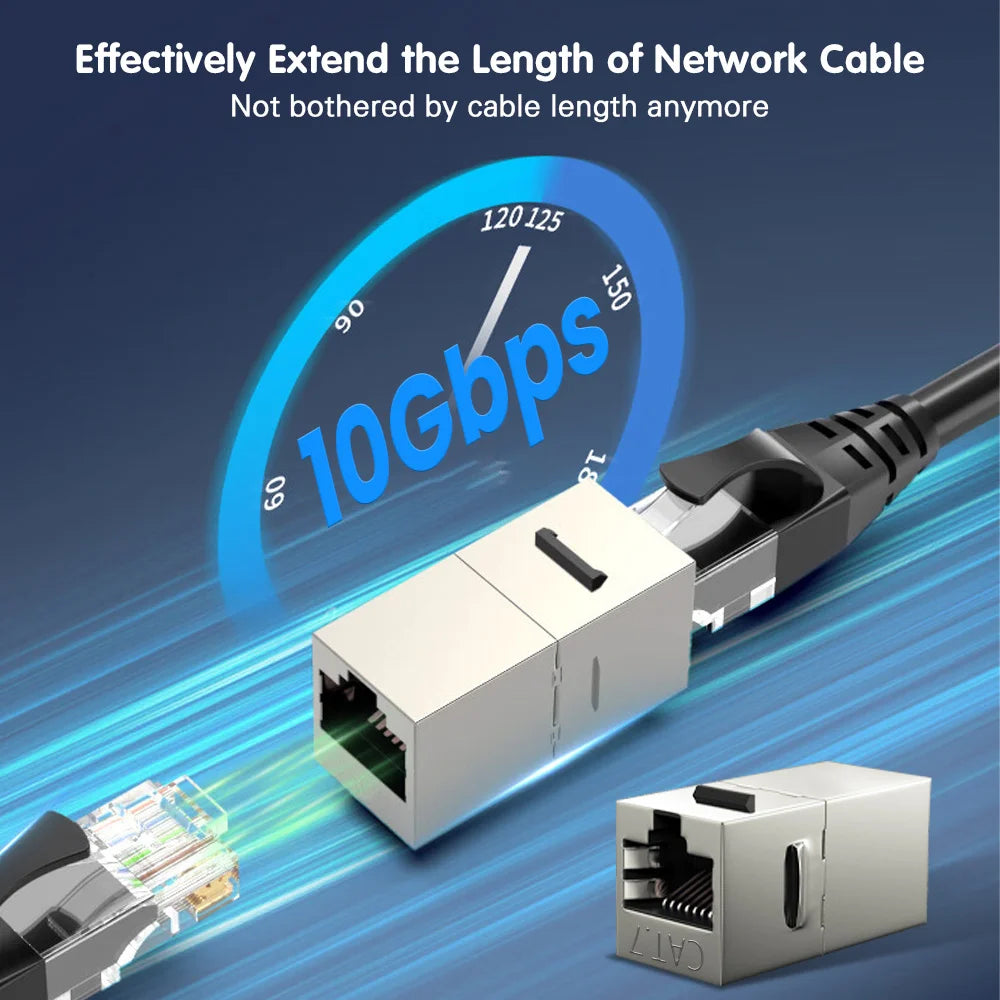 ZoeRax CAT7 CAT6A CAT6 Coupler RJ45 Keystone Shielded Coupler, Female to Female RJ45 Inline Coupler Keystone Jack