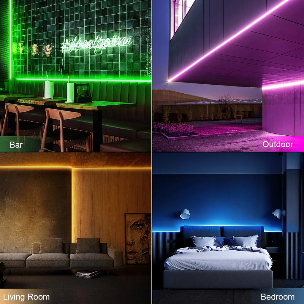 DC12V 1M 2M 3M 4M 5M RGB Neon LED Strip Ligts with Zigbee 3.0 Smart Wifi Controller Tuya Switch Home Decoration Silica Gel -EU