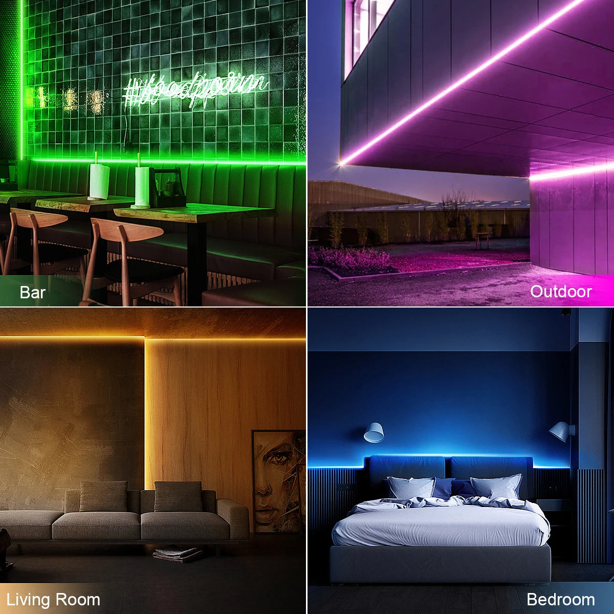 DC12V 1M 2M 3M 4M 5M RGB Neon LED Strip Ligts with Zigbee 3.0 Smart Wifi Controller Tuya Switch Home Decoration Silica Gel -EU