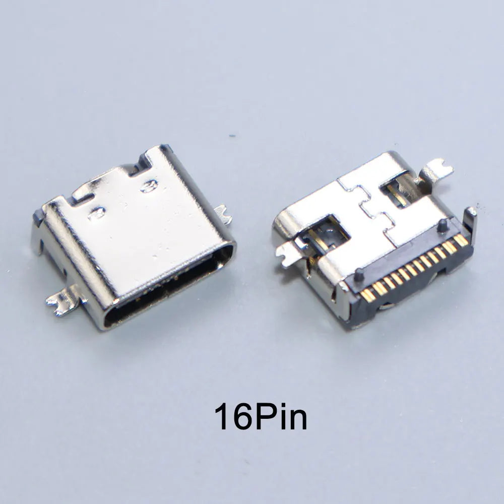 JCD 10PCS 2/6/16/24 Pin Type-C Charging Port USB-C Female Connector Charger Socket PCB Soldering SMD SMT DIY Repair Adapter