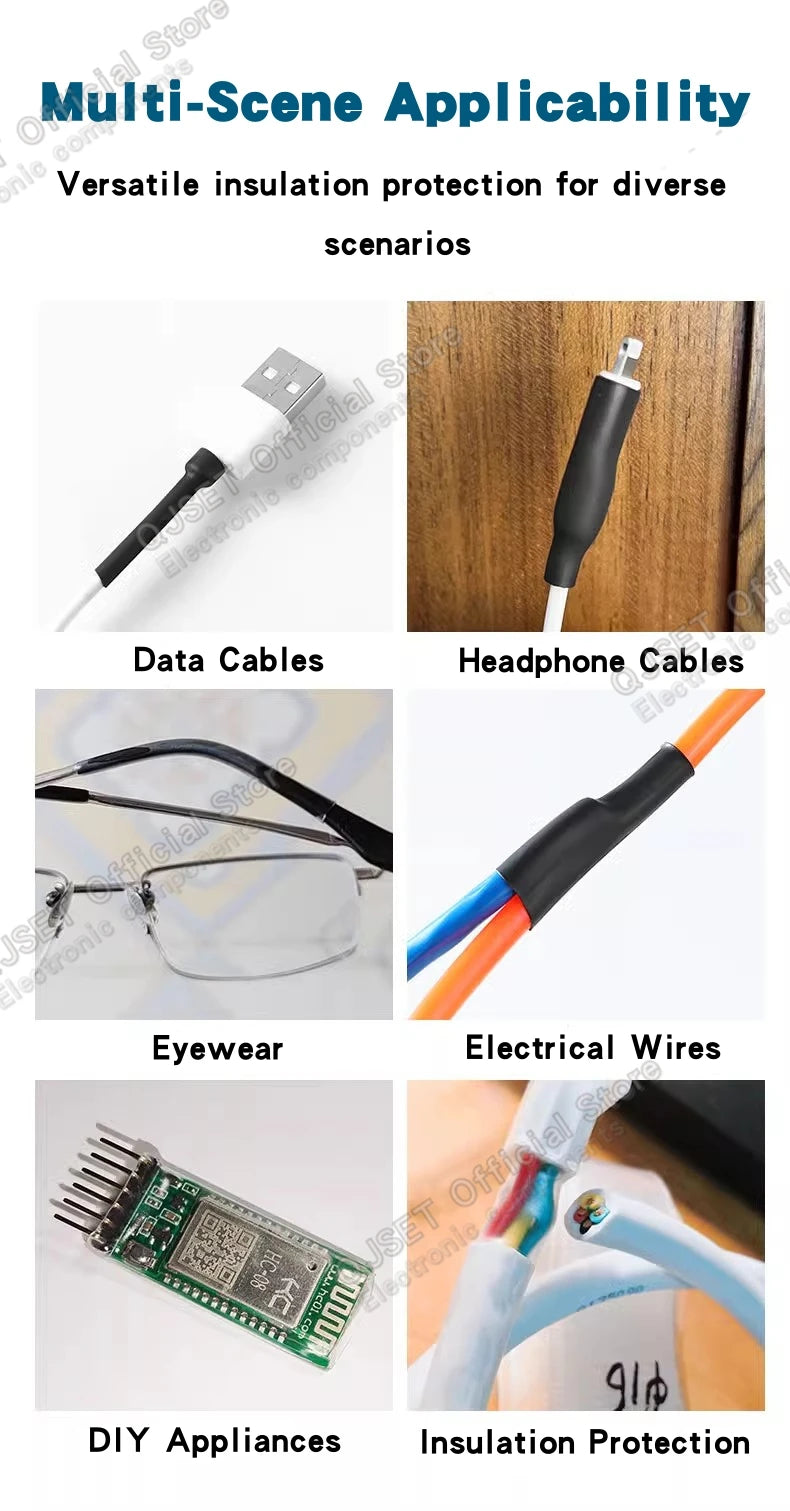 1M/5M Black Heat Shrink Tubing Insulation Sleeve Wire Protective Cover Cable Data Cable Repair Heat Shrink Sleeve 1 2 3 4 5-50mm