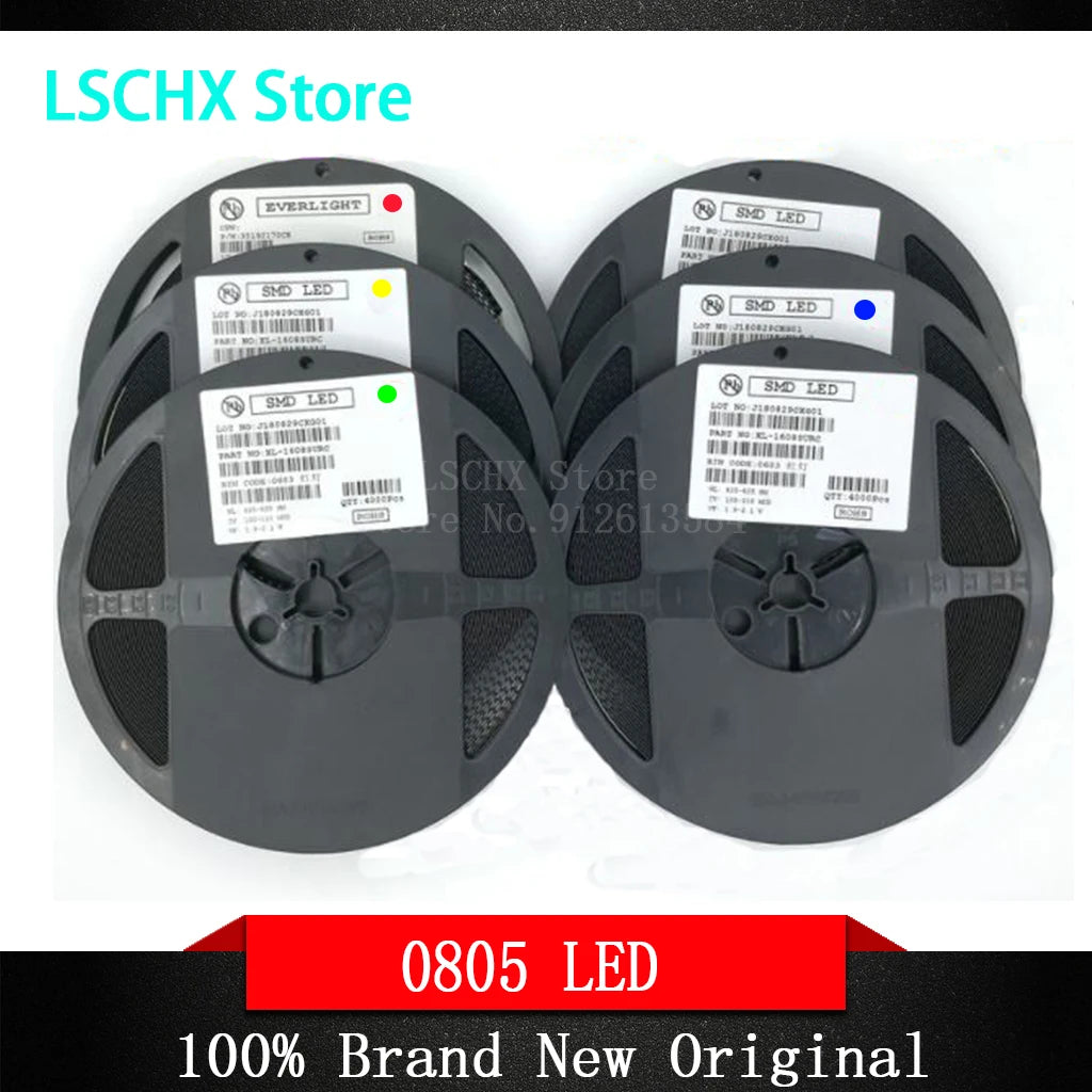 1Reel 3000pcs 0805 SMD LED diodes light yellow red green blue White Hot sale