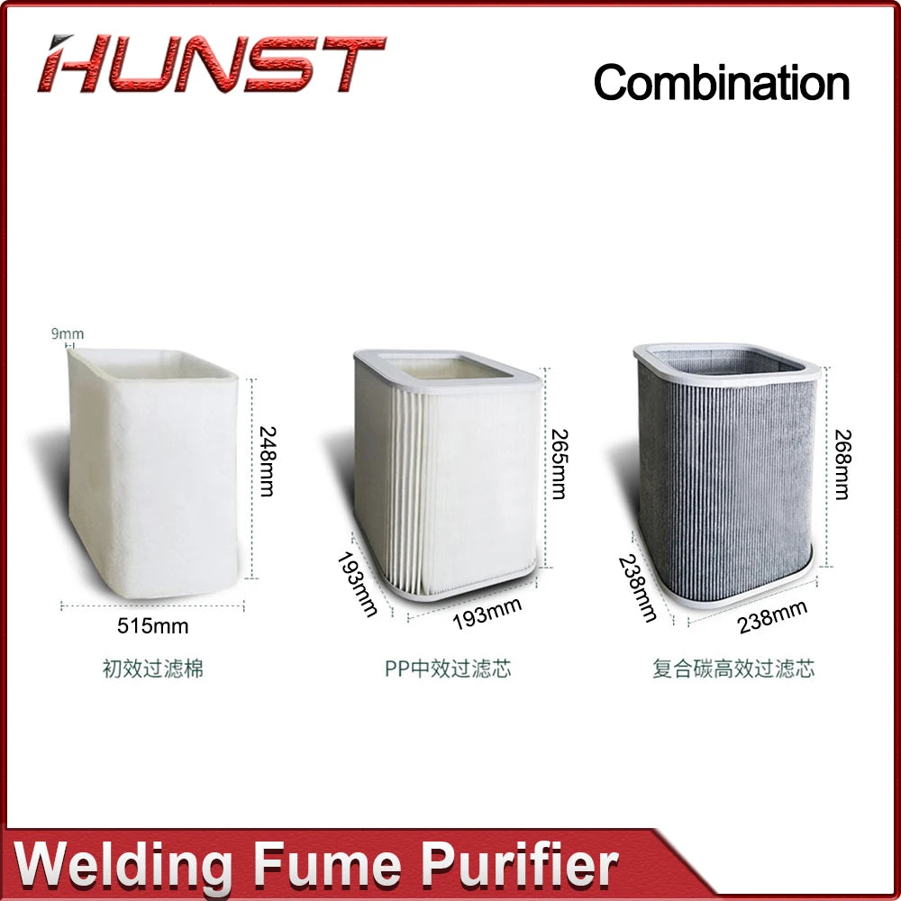 HUNST Welding Marking Smoke Absorption Dust Purifier XF180 XF250 Laser Smoke Exhauster Filter Element Replacement