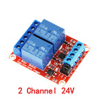 1/2/4/8 Channel Relay Module 5V/12V/24V with Optocoupler Isolation High/Low Level Dual Trigger for Arduino/PLC/MCU Control Board