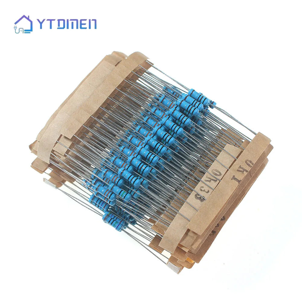 300PCS Metal Film Resistor Set 1/2W 1W 30 Values 0.1R~750R 1K~820K High Precision 1% Assortment Kit for Electronics Repair