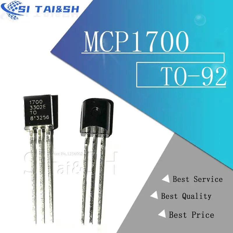 Si Tai&SH 10PCS MCP1700-3302E/TO TO-92 MCP1700 1700-3302E TO92 MCP1700-3302E Fixed LDO Voltage Regulator