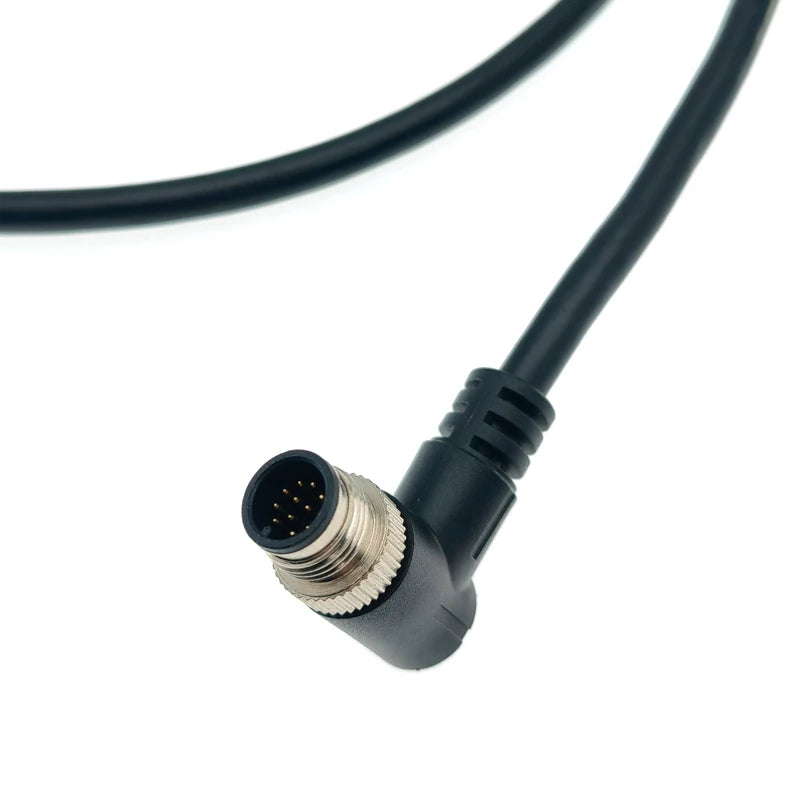M12 Cable Connector Male and Female Circular Shield 2 3 4 5 6 7 8 9 12 17 Pin PVC PUR Straight Angle Mold OEM Waterproof