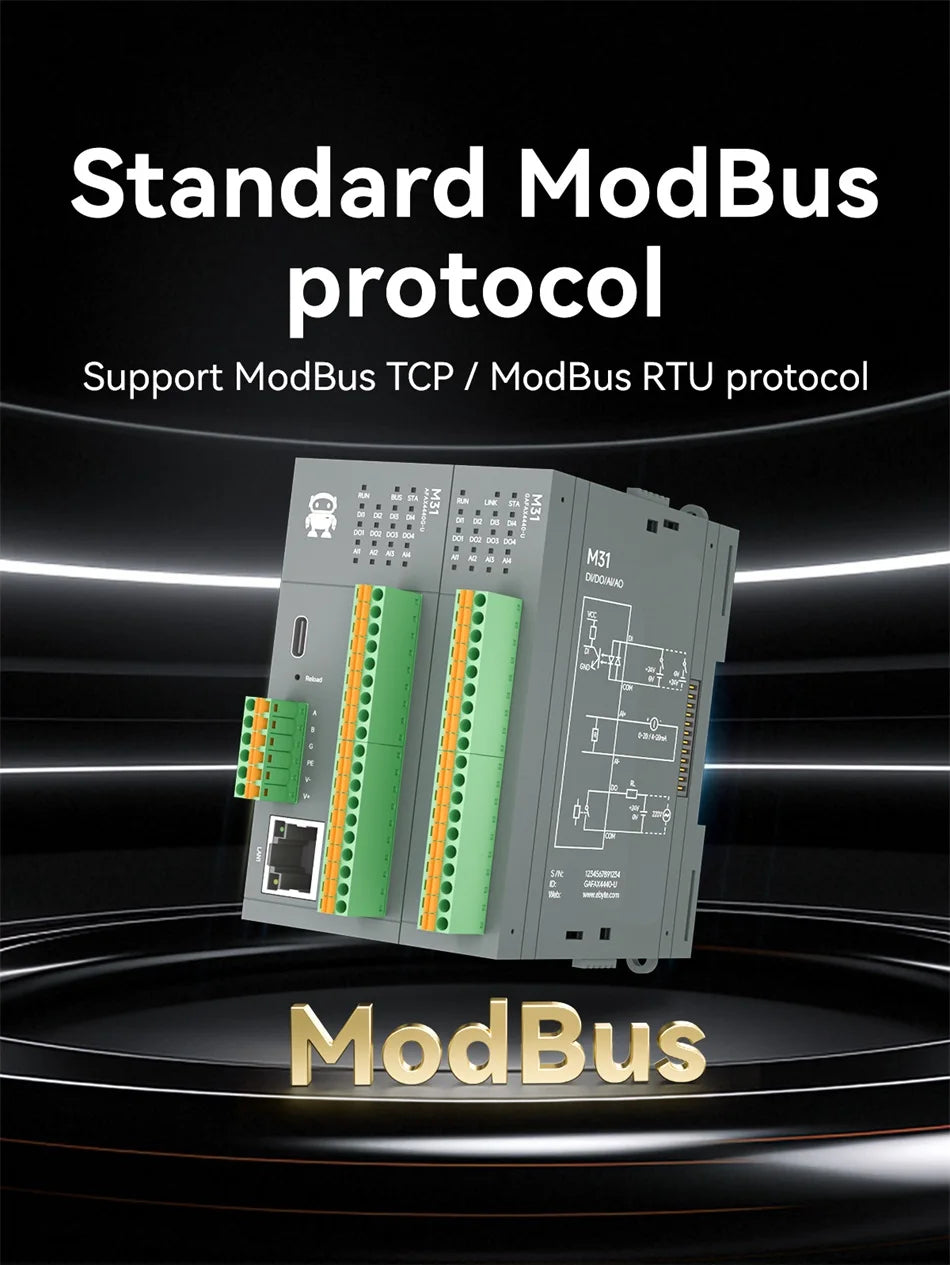 RS485 RJ45 DI/DO/AO/AI Distributed Remote IO Module CDEBYTE M31-U Series Modbus NEW Version Support PNP NPN DIP Free Splicing