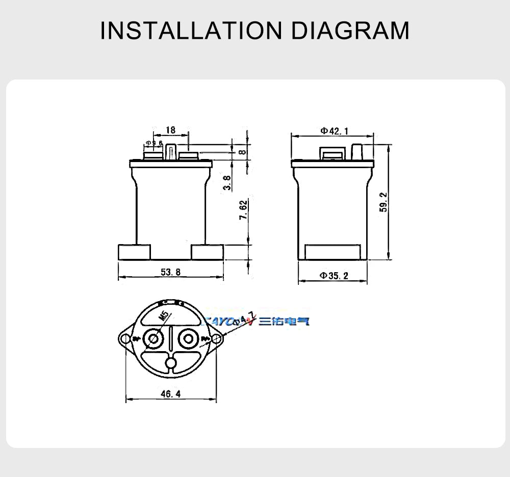 SEV100AD 12V 24V 36V 48V 72V High Voltage Charging Station DC Contactor DC Power Electric Relay Switch for EV Charger