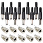 10Pairs DC Power Supply Jack Socket Female Panel Mount Connector 3-Pin 5.5x2.1mm 5.5mm*2.5mm Male DC Power Plug