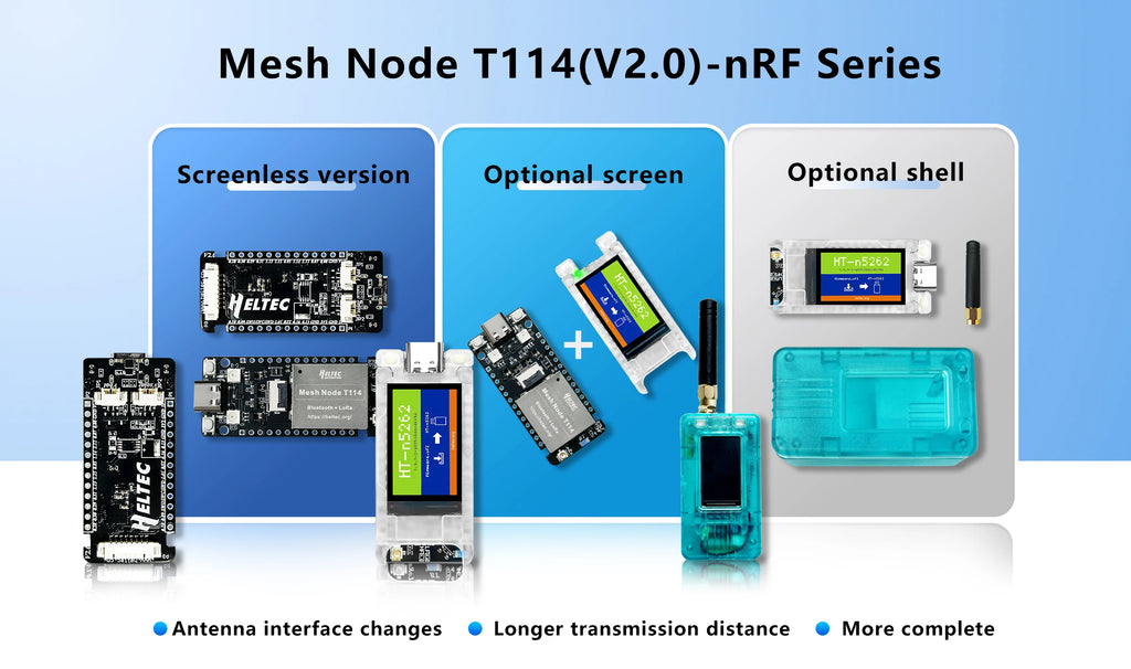 Meshtastic Tracker Nordic NRF52840 SX1262 LoRaWAN Arduino Positioning Development Board Low Power TFT Display BLE Heltec T114 V2