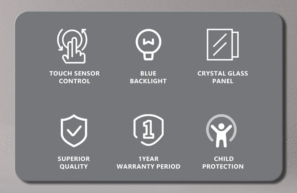 BSEED 1/2/3Gang Touch Switch Double Light Switch Triple Sensor Switch 1Way EU Standard Glass Panel Blue Back Light White Series