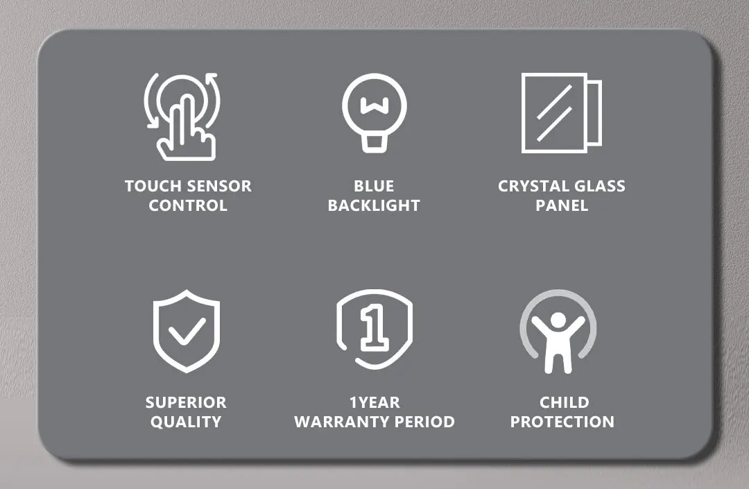 BSEED 1/2/3Gang Touch Switch Double Light Switch Triple Sensor Switch 1Way EU Standard Glass Panel Blue Back Light White Series
