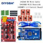 3D Printer 1pcs Mega 2560 R3 + 1pcs RAMPS 1.4 control panel+ 5pcs A4988 or DRV8825 Stepper Motor Drive for 3D printer kit