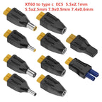 XT60 Male Female to EC5 Female Plug Type-c DC Male Female No Wire Connector Plug Adapter 55*25 5521 7406 7909 to XT60 Connector
