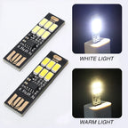 5pcs Portable Mini 5730 USB 6 LED Light 5V Touch Sensor Dimmable Night Light for Power Bank Computer Laptop Book Reading Lamp