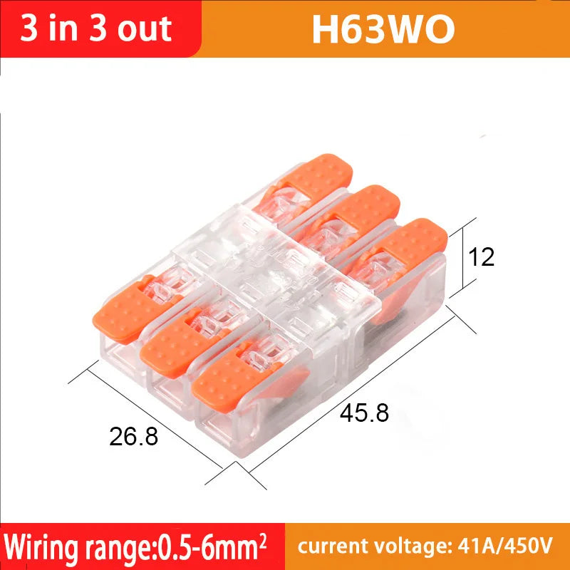 Fast Wiring Wire Connectors Splitter Terminal Blocks Quick Plug-in Connector Conductor Cable Junction Box