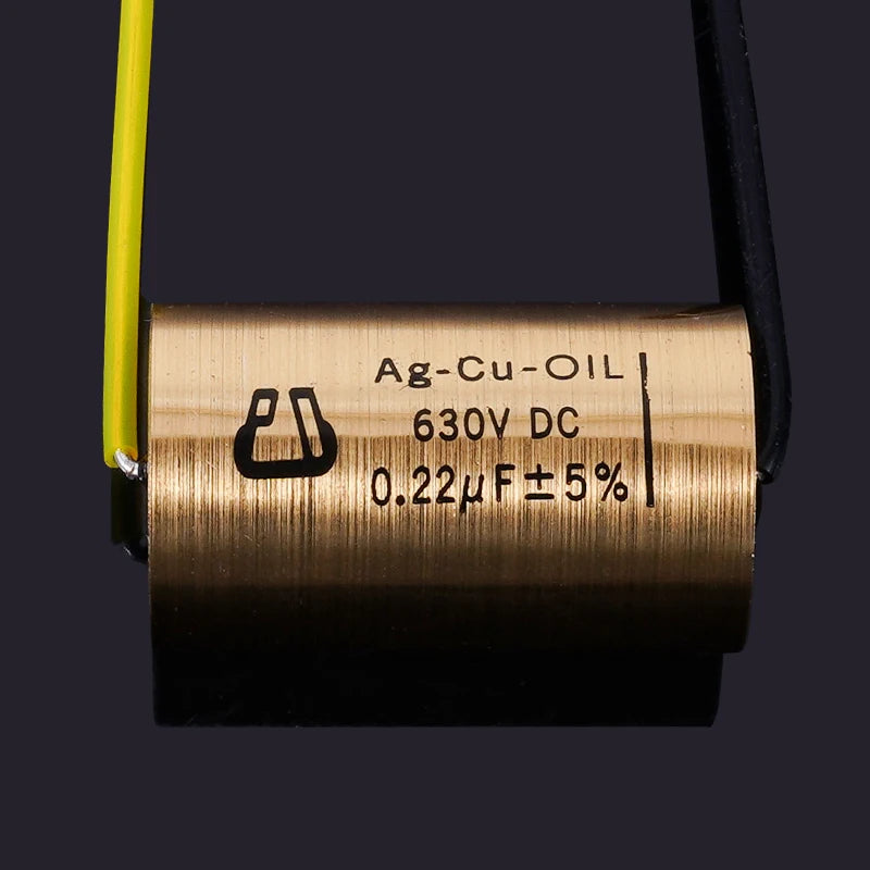 1pcs Copper foil Oil-Impregnated Silver Pin Polar Capacitor HIFI Audio DIY Grinding Mill Frequency Division Coupling MKP