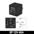 JD1914 40A 12V/24V SPDT Waterproof Car Relay, 4/5 Pin Auto Switch Starter Kit for Car Boat Tractor Truck Motorcycle
