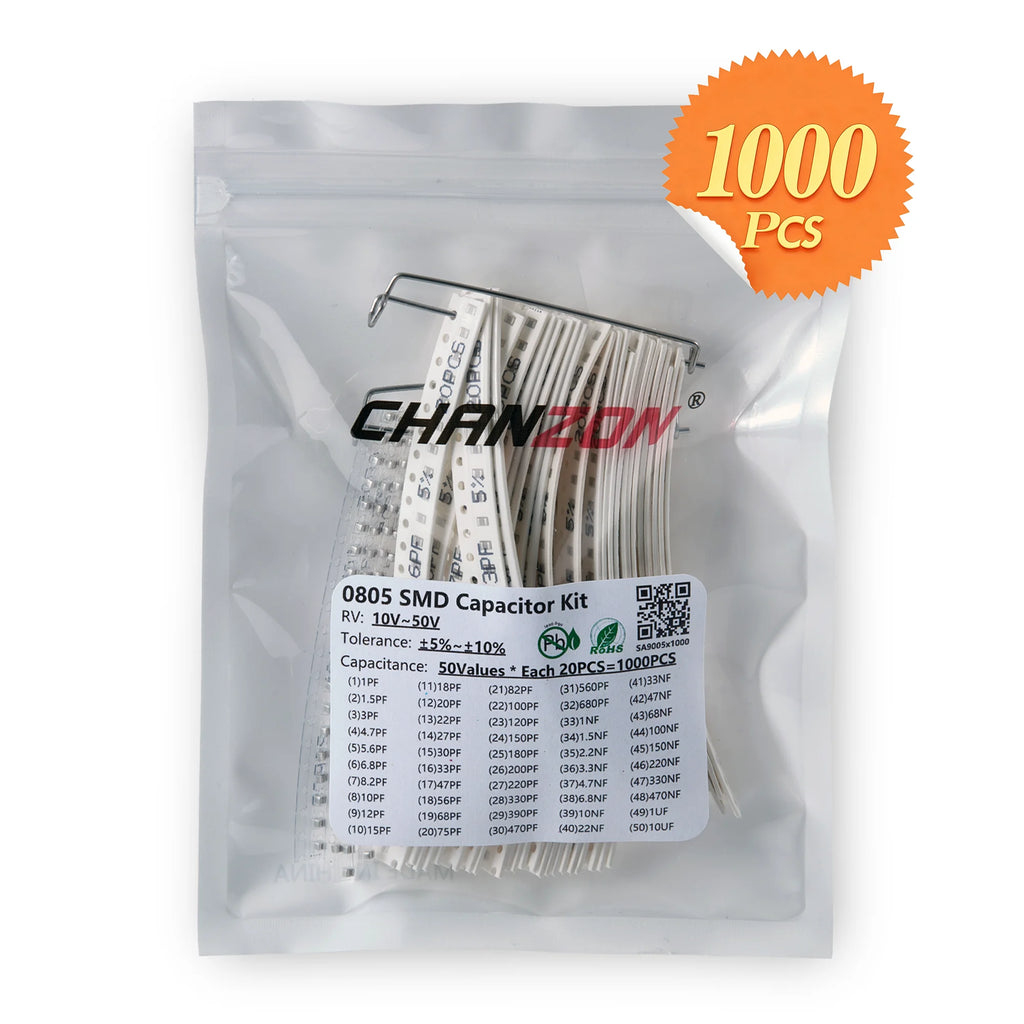 1PF-22UF New MLCC SMD Capacitor Assorted Kit 0402 0603 0805 1206 Assorted Kits Capacity Chip Chanzon Capacity package