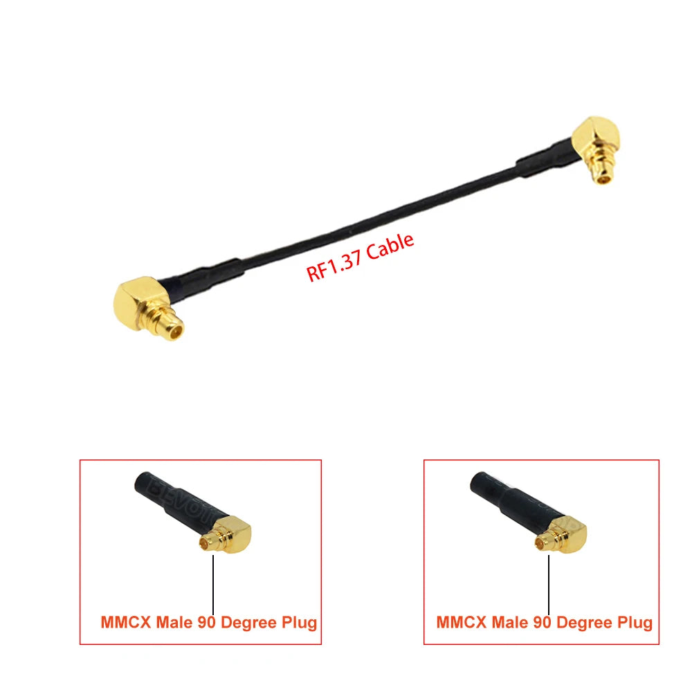 1Pcs MMCX Male Plug to MMCX Female Jack Connector RF1.37 Cable Pigtail RF Coaxial Cable Extension Cord Jumper 5CM-15M