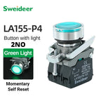 XB4 Button Switch Momentary Self Reset Flat High Head 22mm Power Push Button Switch with Light XB4-BA42 BA31 BA51 10A NC/NO Red
