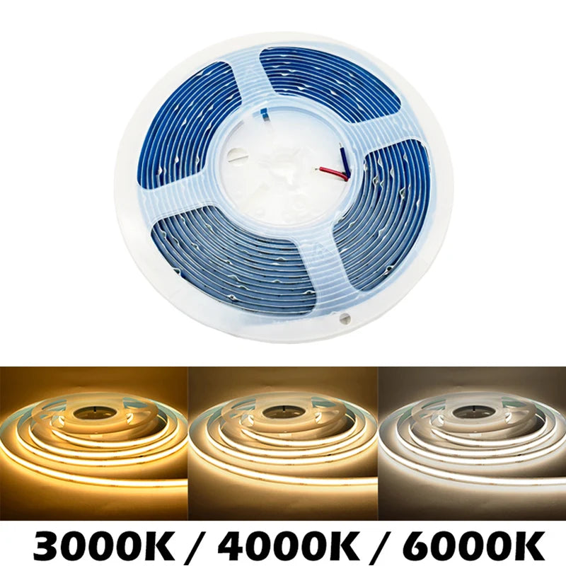 1-10M COB LED Linear Strip Lights RA90 320/608/640/840leds High Density Flexible FOB COB Dimmable Light DC24V DW/CCT/RGB/RGBCCT