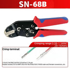 SN-68B Wire Crimping Tool for XH2.54/DuPont2.54/2.8/4.8/6.3/ Non-Insulated/Ferrule Terminals Ratcheting Crimper SN-58B