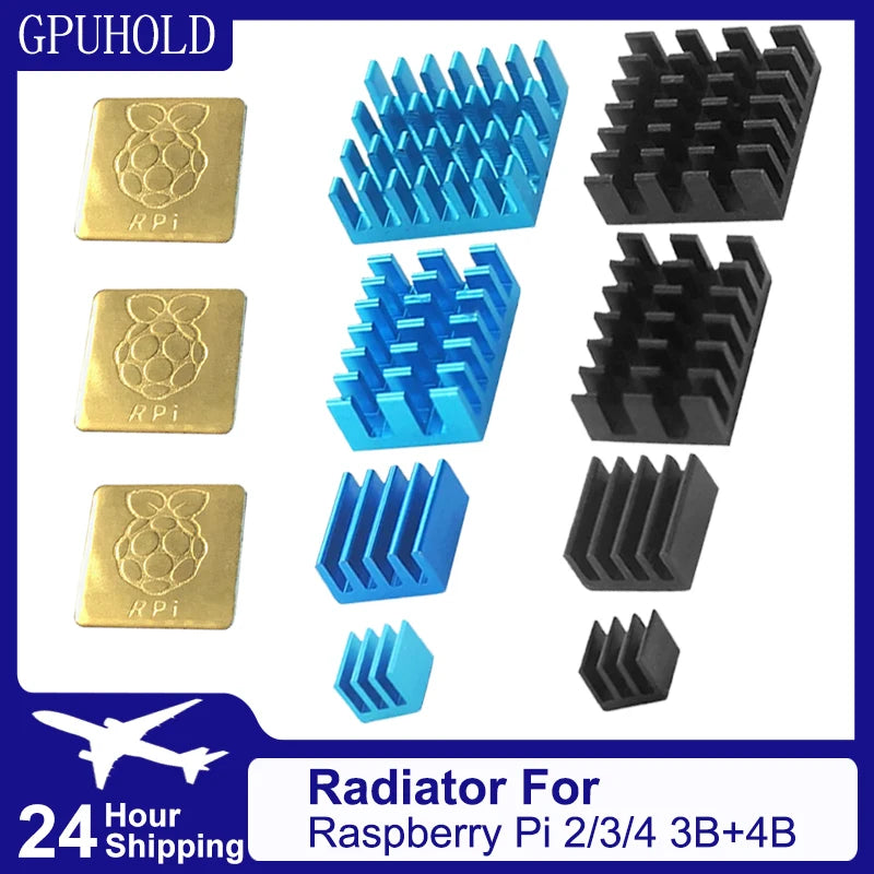 GPUHOLD Chipset Cooler 4pcs/5pcs For Raspberry Pi 2/3/4 3B+4B Heat Sink Aluminum Heatsink Radiator Cooler Kit for Raspberry Pi