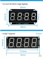 I2C 4-digit 7-segment LED Display Module, Supporting Coexistence of Decimals and Clocks I2C Digital Tube Compatible with HT16K33