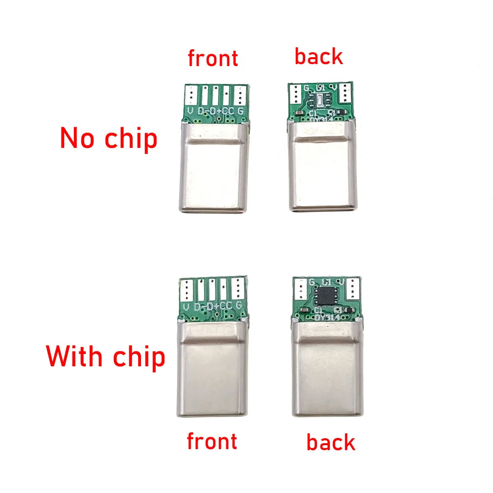 PD100W USB 3.1 Type-C 7Pin Connector Male Receptacle Adapter to Solder Wire Cable 20V 5A High Current Support PCB Board