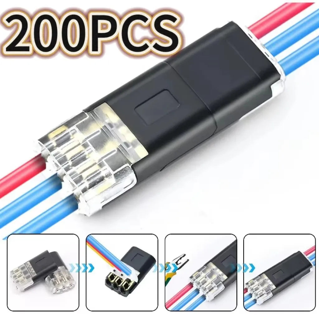 D1/D2/D3 Electric Wire Connector,1/2/3 Pin No Strip Line Cable Interconnection Detachable Automotive Terminal Plug Universal