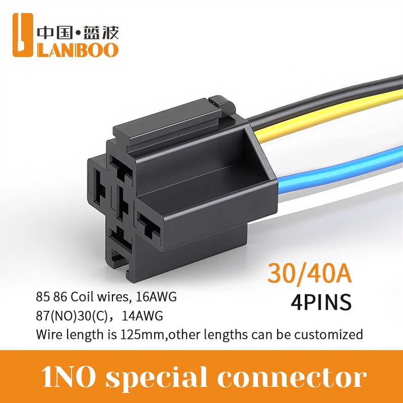LANBOO 30A High Current Car/Auto Relay 12V 24V 30A with 4PIN/5PIN Applications Include Lighting Control and Horn Control.