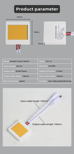 Ultra-thin Penetrating Wood, Marble, Ceramic, Touch-Sensitive Switch 12V 5A 60W LED Touch-Sensor with Stepless Dimming Function
