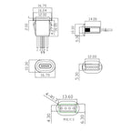 1pcs USB Type C Waterproof Connector Type-C With card buckle Female 3A High Current Fast Charging Jack Port USB-C Charger Plug