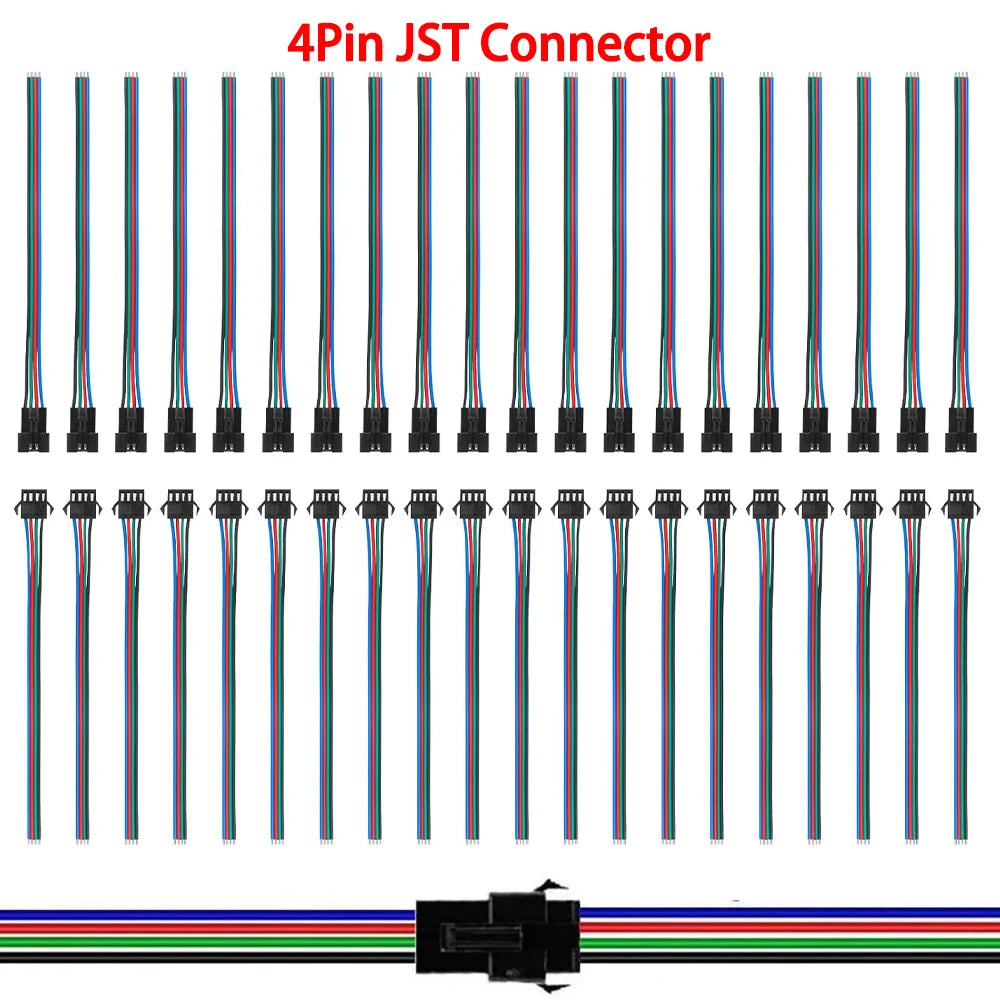 2Pin 3Pin 4Pin 5Pin 6Pin Led JST Connector Male/Female Wire Connector Led Strip Plug Connector Wire Cable for Led Light Driver