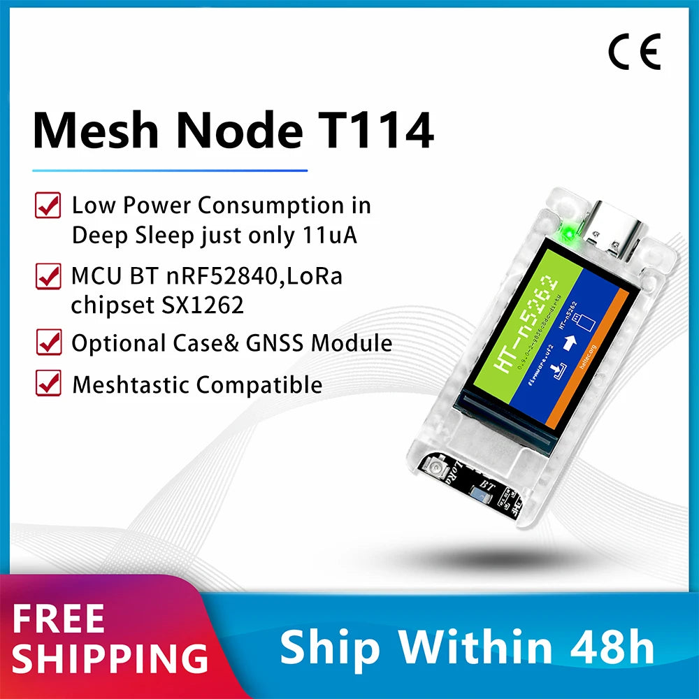 New Meshtastic Tracker T114 V2 Nordic NRF52840 SX1262 LoRaWAN LoRa Arduino Positioning Devboard Low Power BLE WiFi