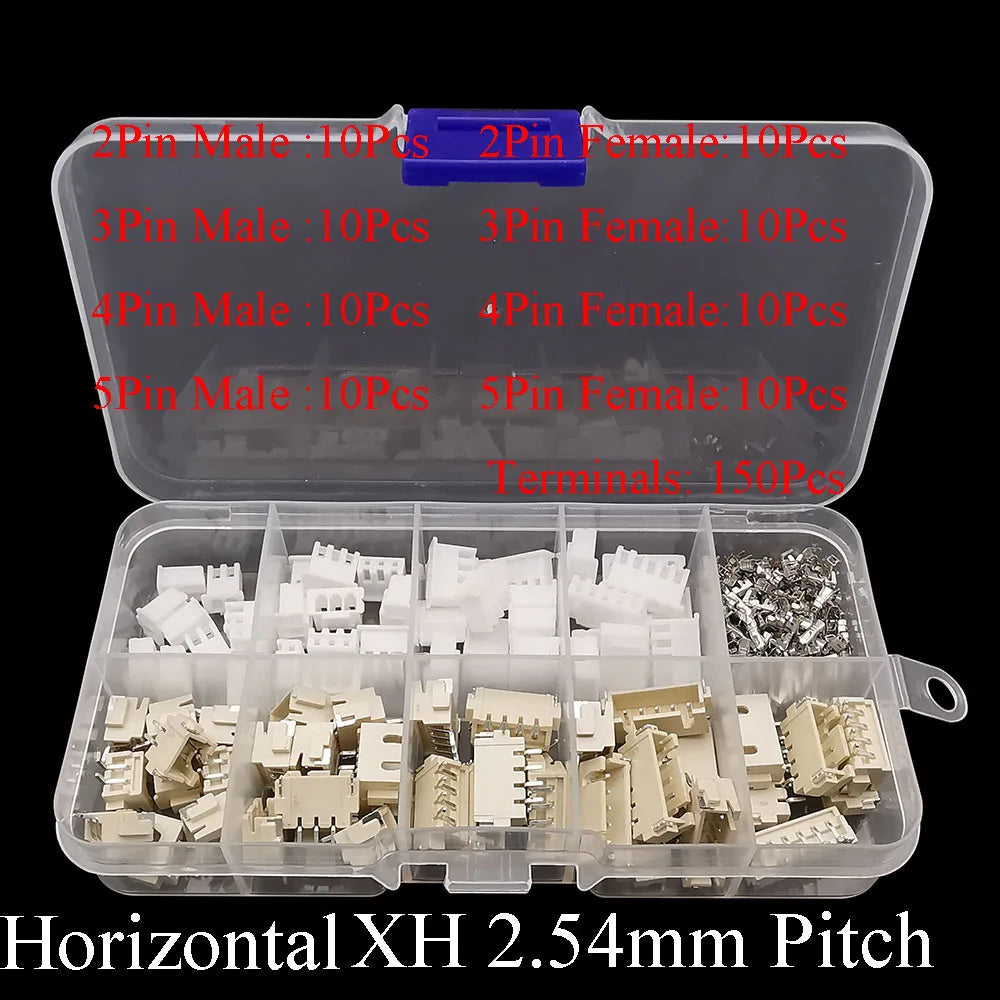 1Box SH 1.0MM/JST 1.25mm/ZH 1.5mm/PH 2.0mm/XH2.54mm/VH 3.96mm Male Plug Female Socket Housing Crimp Terminal Connector Kit