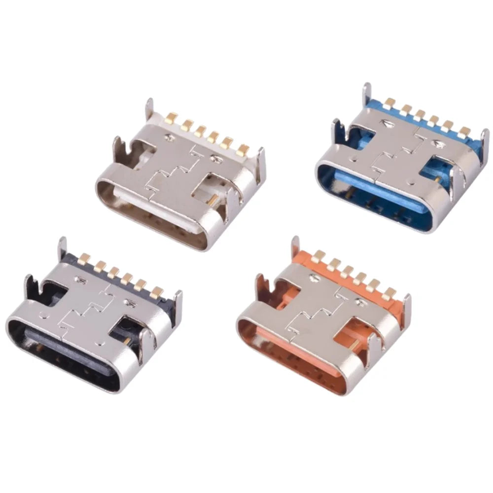 USB Connector Type C Female Charging Port Jack 2/4/6/16 Pin Type-C Socket PCB Soldering SMD SMT DIY Repair Type C Adapter