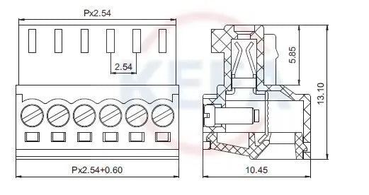 10Pairs 15EDG 2.54 mm KF2EDG PCB Screw Terminal Block Connector Right Angle/ Straight Needle Plug Pin Header Socket 2P-12 Pin
