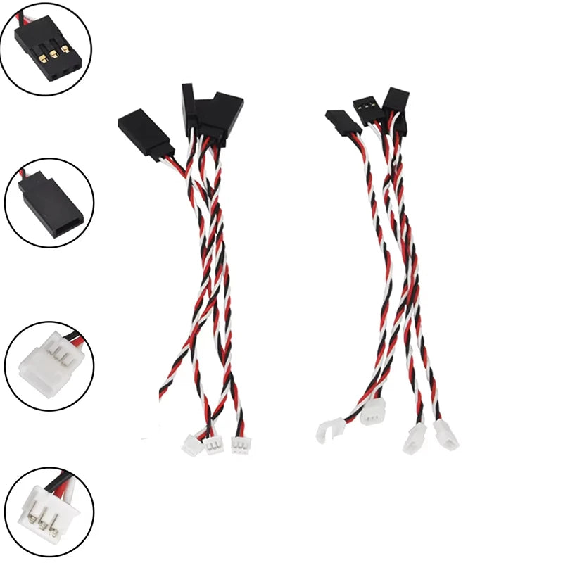 4PCS 1.5mm 1.0mm 1.25mm3Pins Male Female and JR Style for Mini Receiver Servo Wire Plug Converter