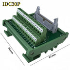 IDC10P/14P/16P/20P/26P/30P/40P/50P/60P/64Pin DC-2 To Terminal Block Breakout Board Adapter PLC Relay Terminals DIN Rail Mounting