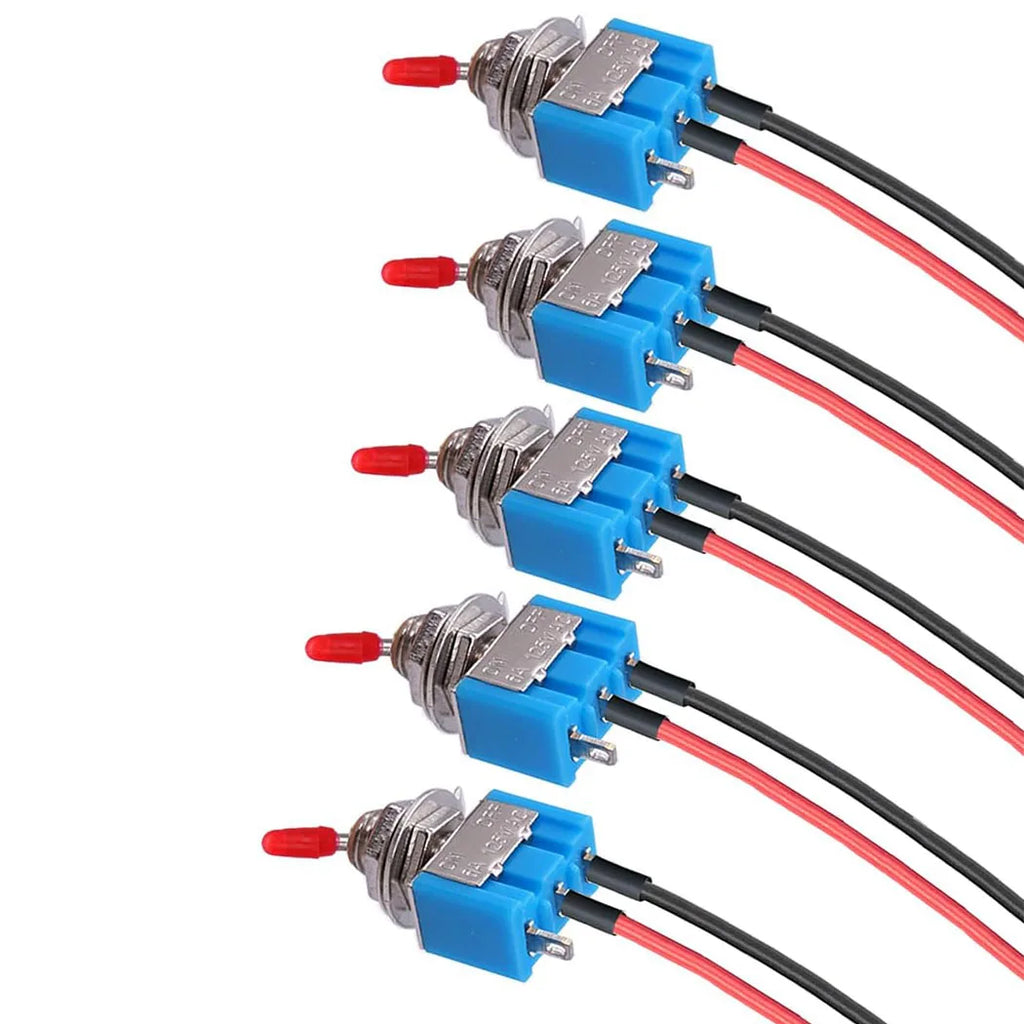 Toggle Switch,ON/Off SPST Switch with Pre-soldered Wire,3v/5v/12v/24v/72v/110v/220v/240v/Mini Toggle Switches for car,Truck