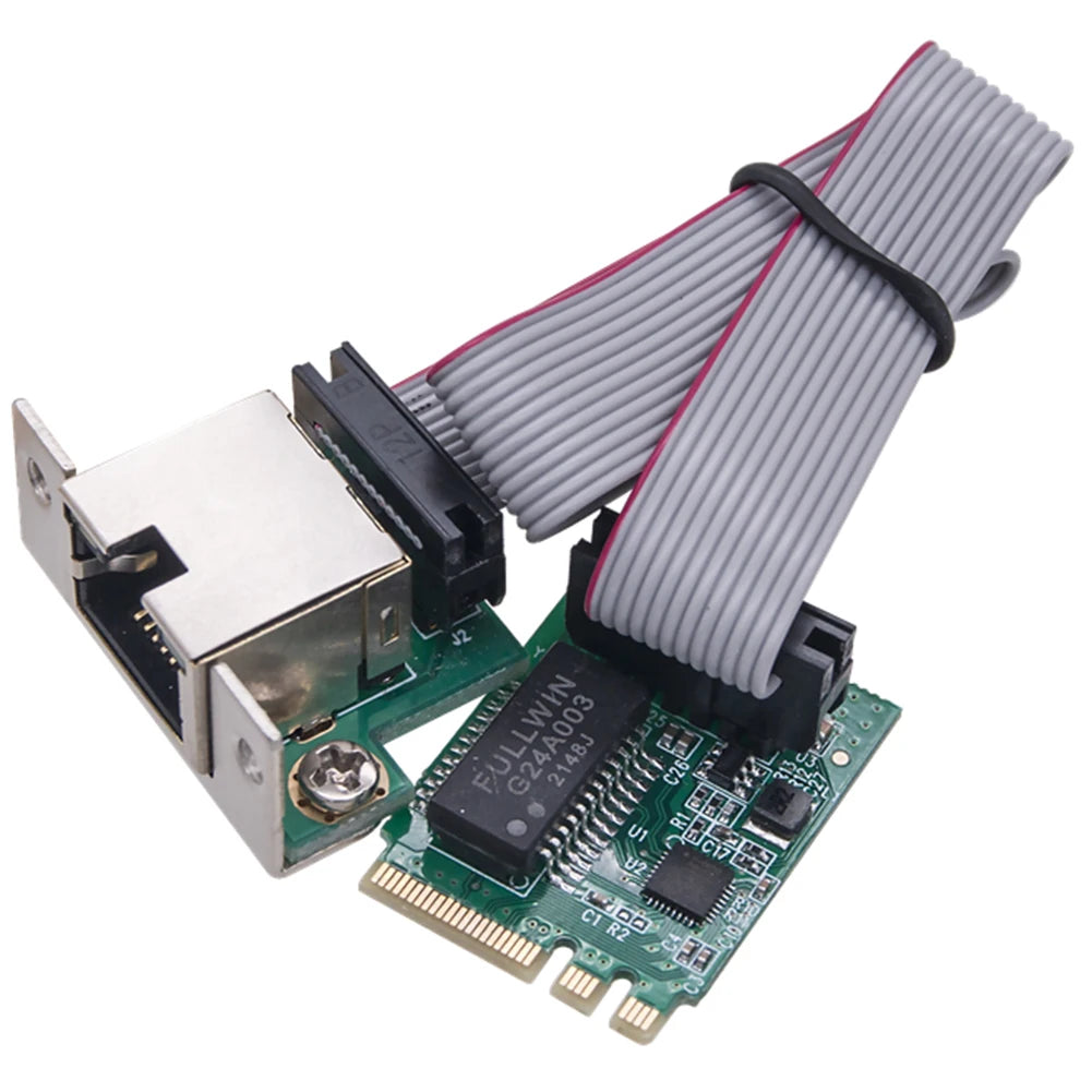 M.2 A+E KEY 2.5G Ethernet LAN Card RTL8111H Chip Single Port Network Card 10/100/1000Mbps M.2 RJ45 LAN Adapter for Windows Linux