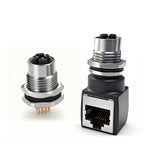 BYXGD M12 X-Code 8Pin A-Code D-Code 4Pin to RJ45 Panel Mount Adapter IP67 Waterproof Ethernet Connector Straight Angled Type