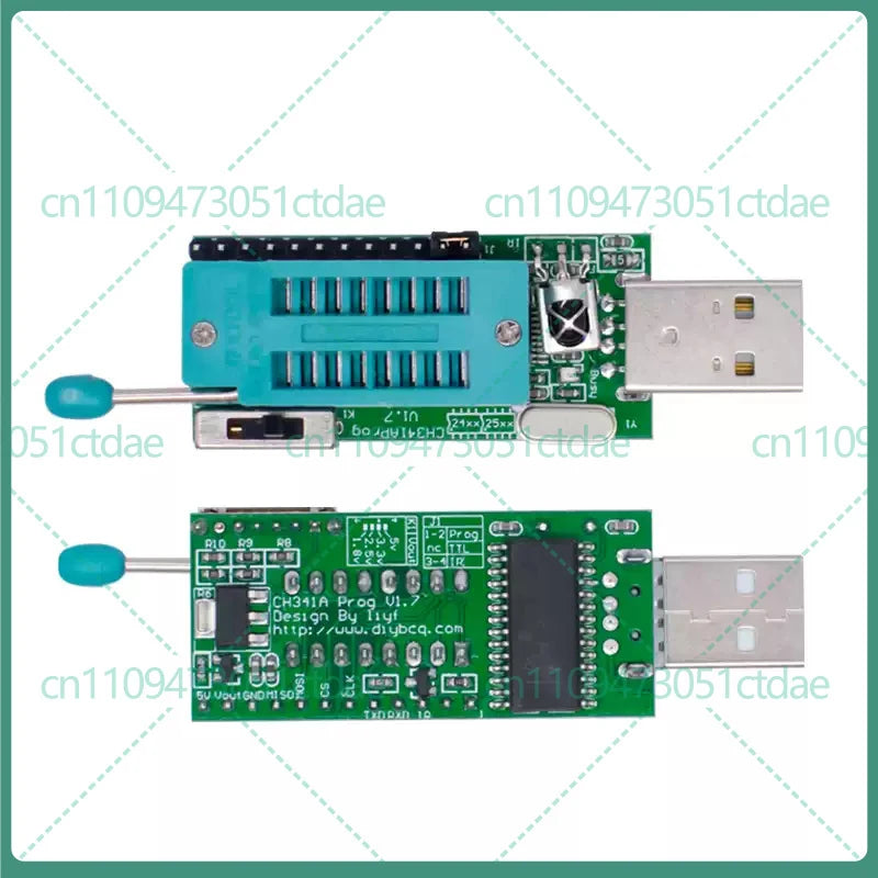 1-5pcs For CH341A V1.7 USB Programmer With 1.8V Level Shifter For W25Q64FW GD25LQ64